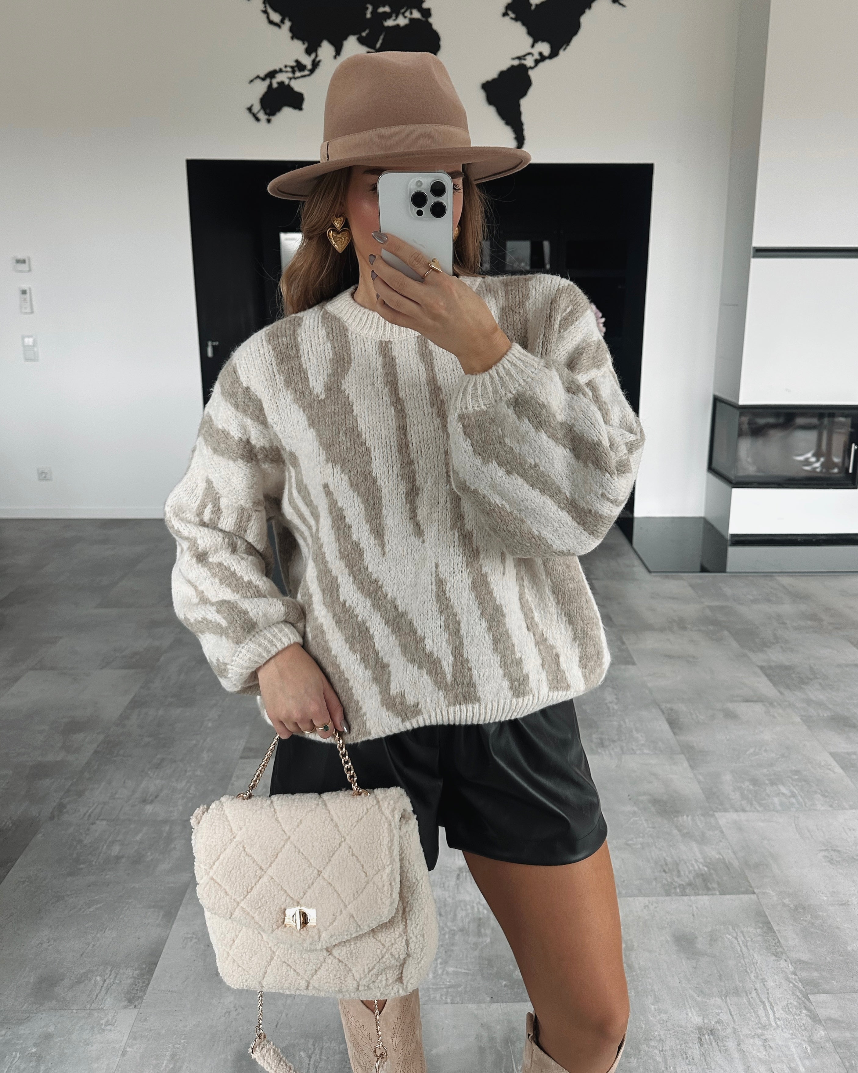 Pullover "Zoé" Weiß-Beige