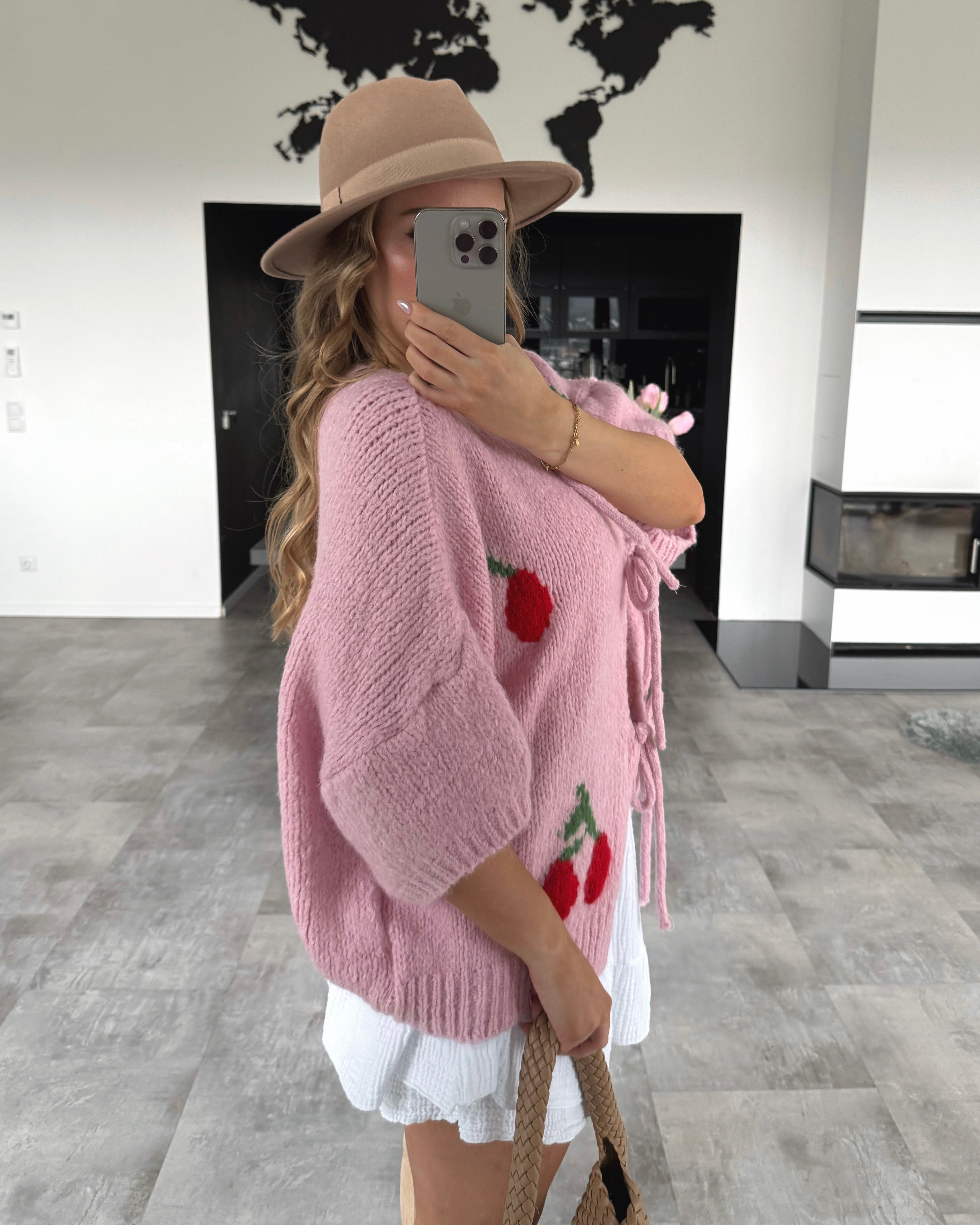 Knoten-Cardigan "Chérie" Rosa