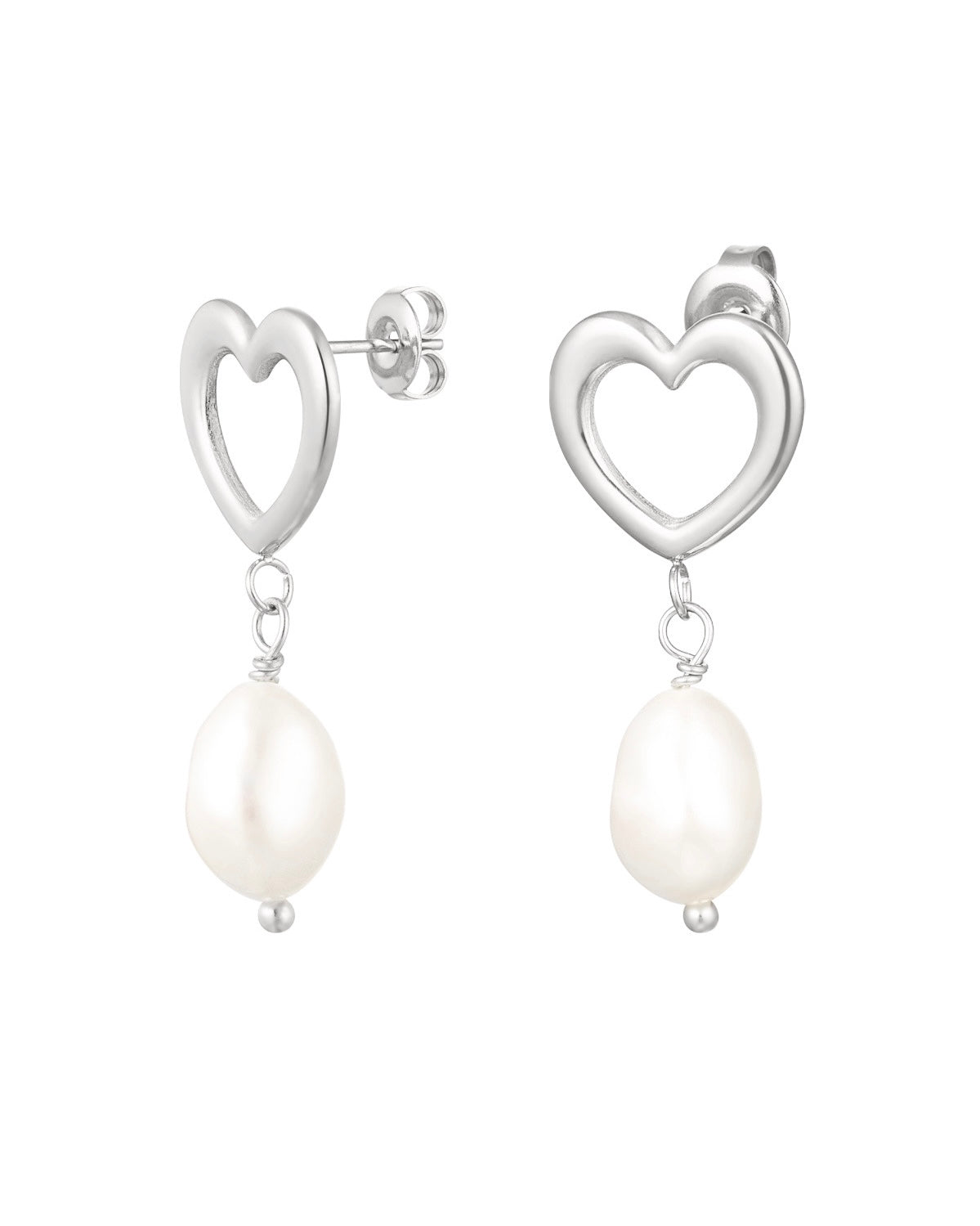 Pearl Heart Earrings