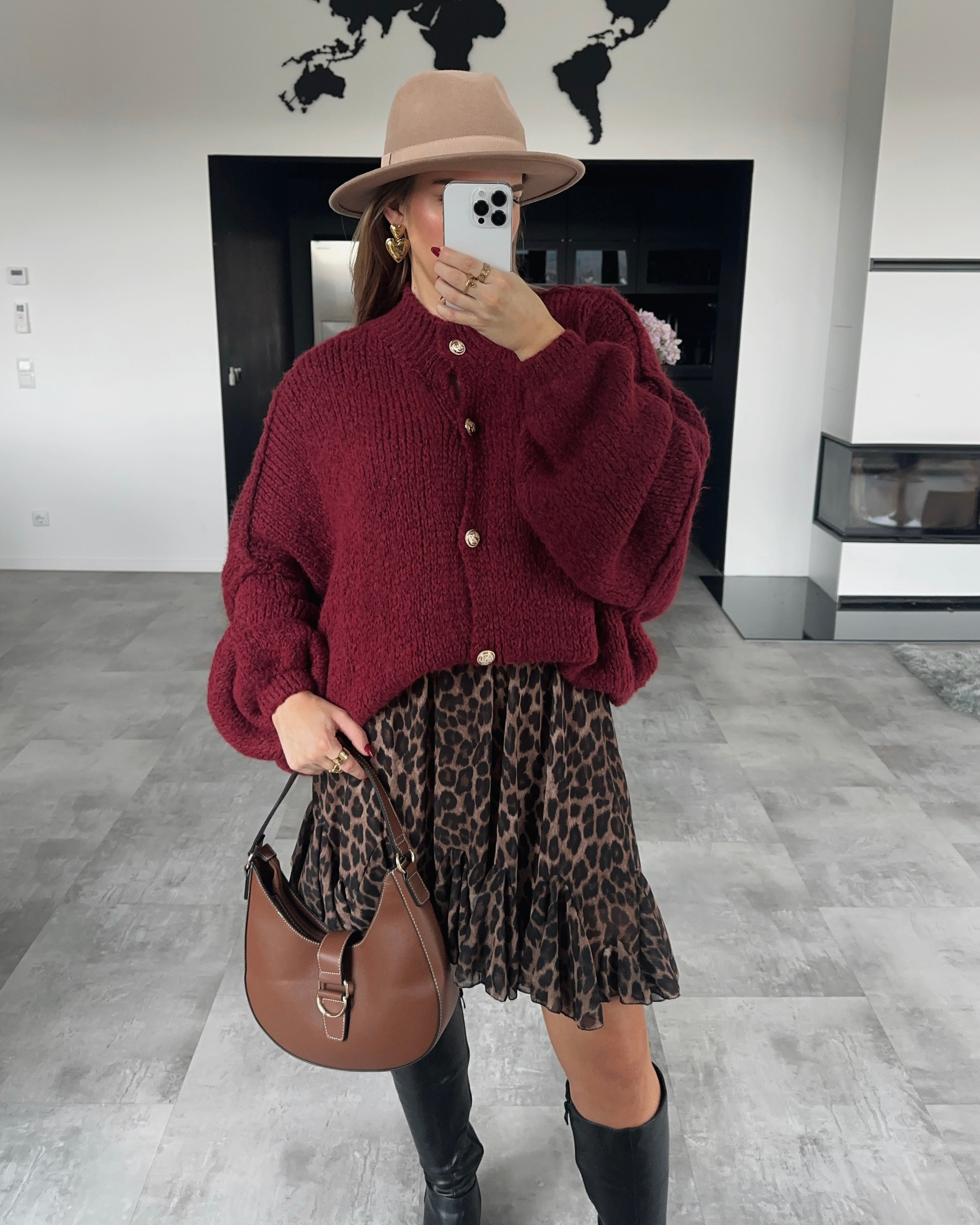 Cardigan "Cece" Bordeaux