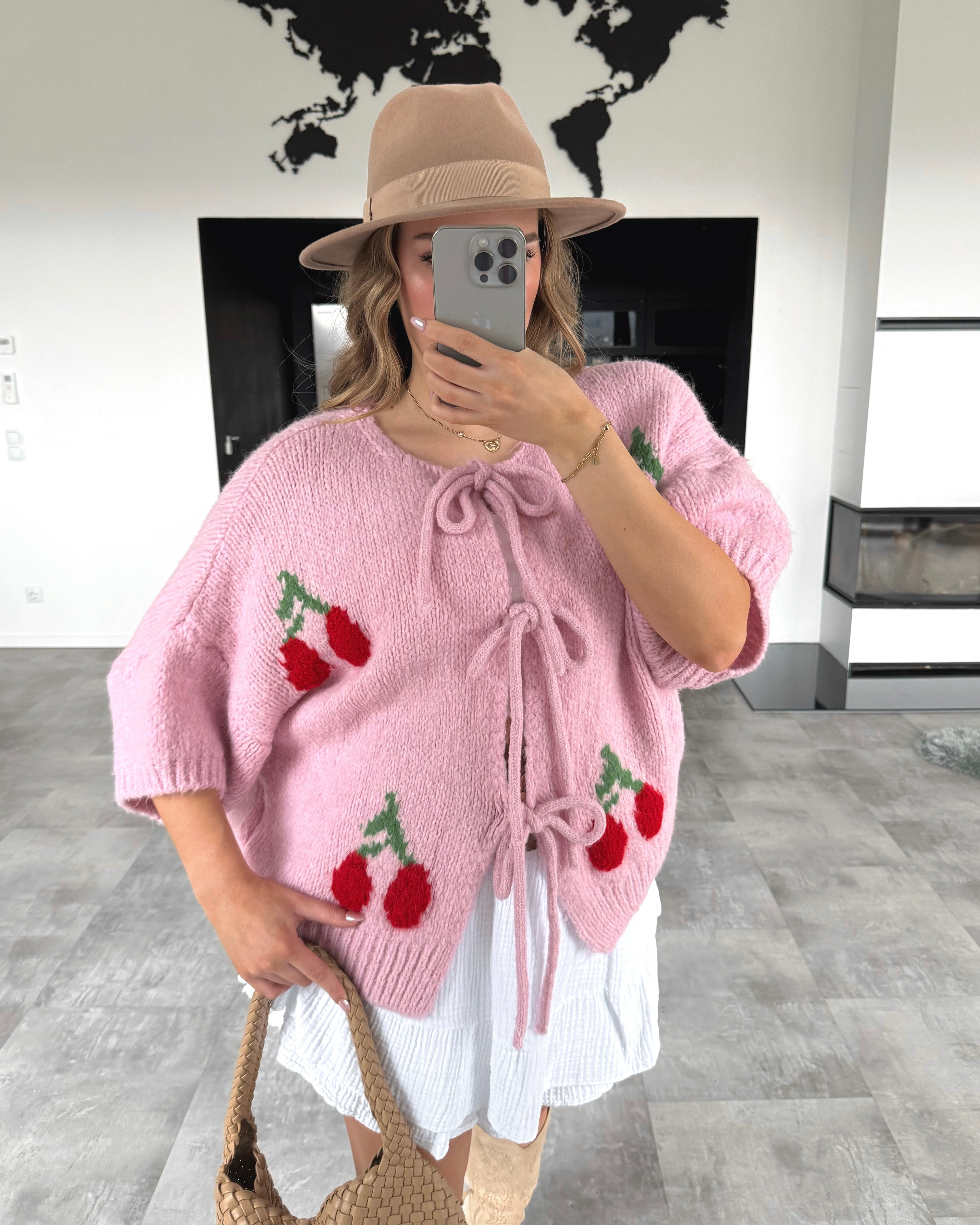 Knoten-Cardigan "Chérie" Rosa