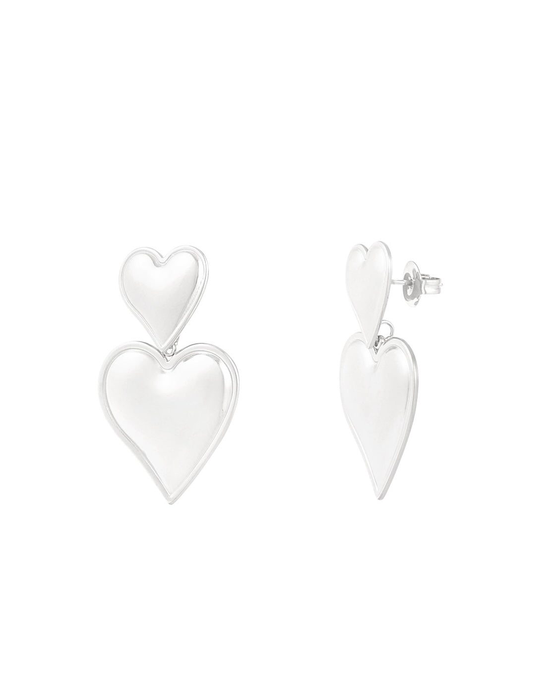 Double Heart Earrings Small