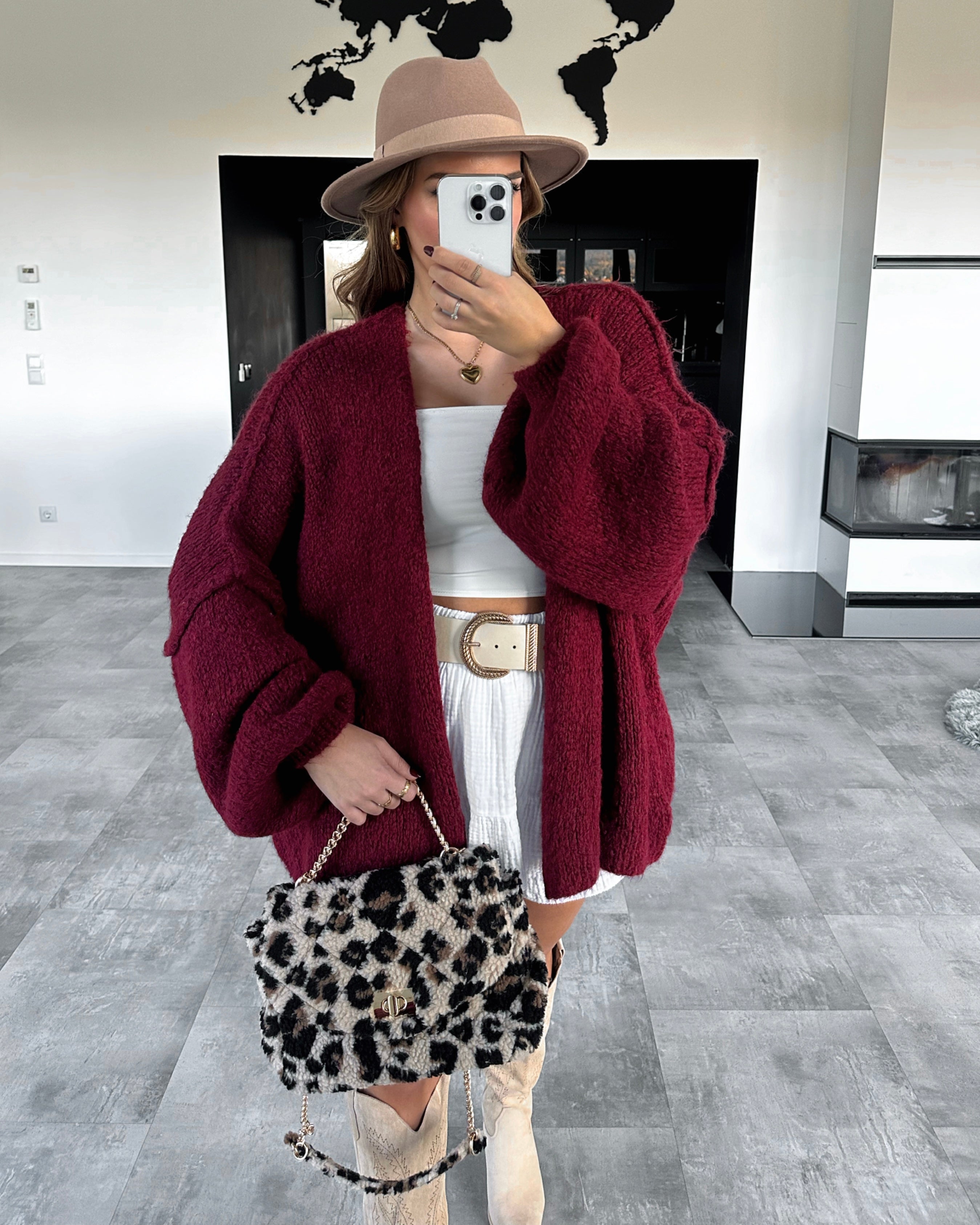 Cardigan “Livy” Bordeaux