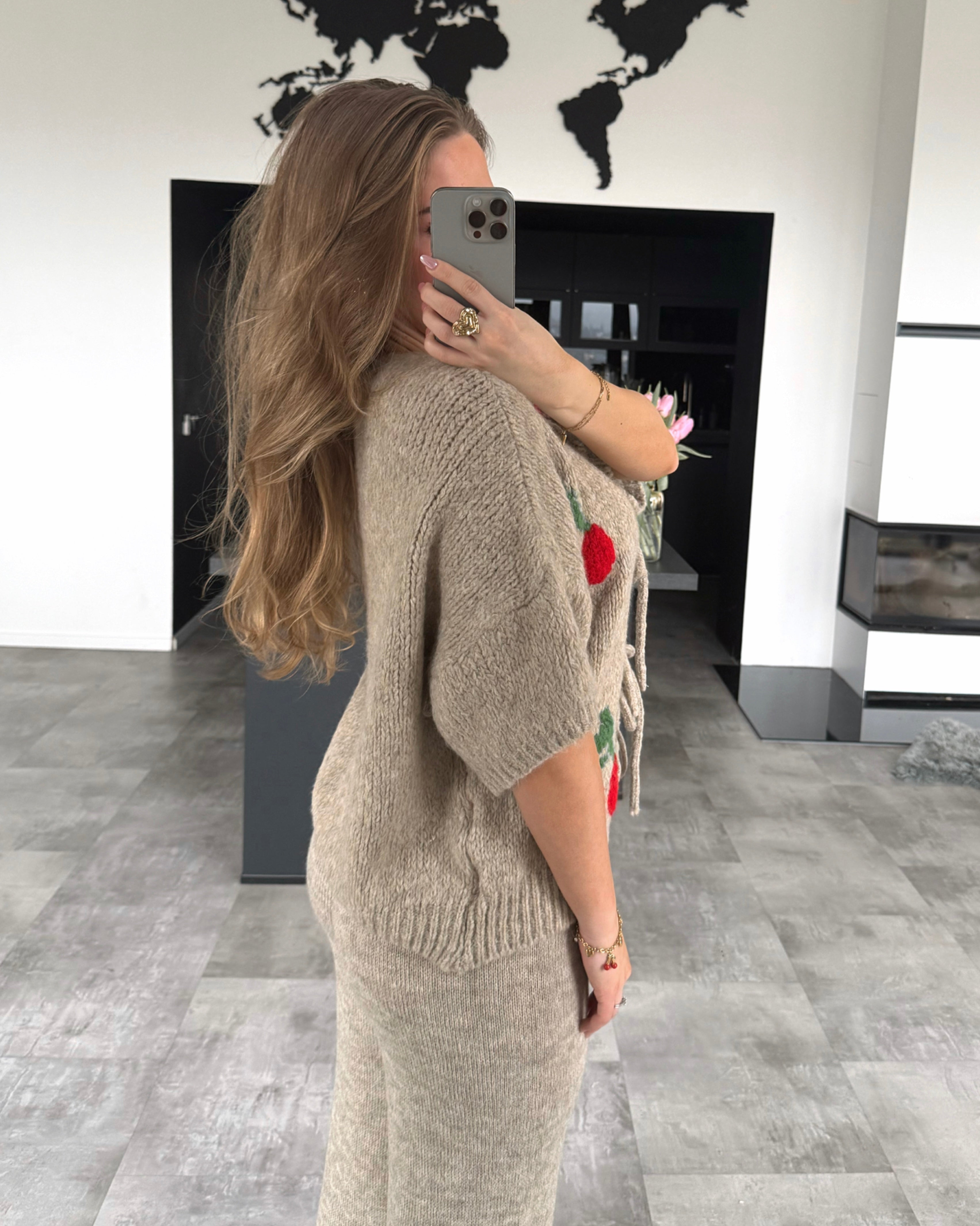 Knoten-Cardigan "Chérie" Beige