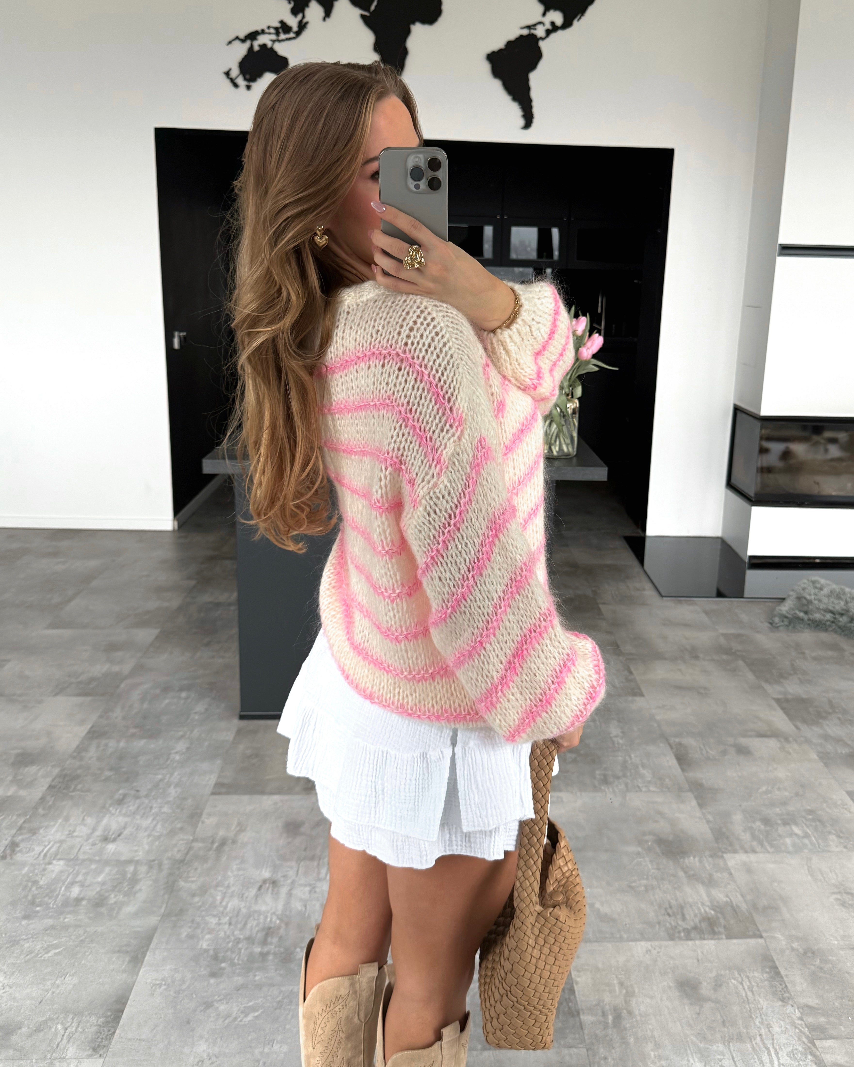 Pullover “Nelly” Ecru-Pink