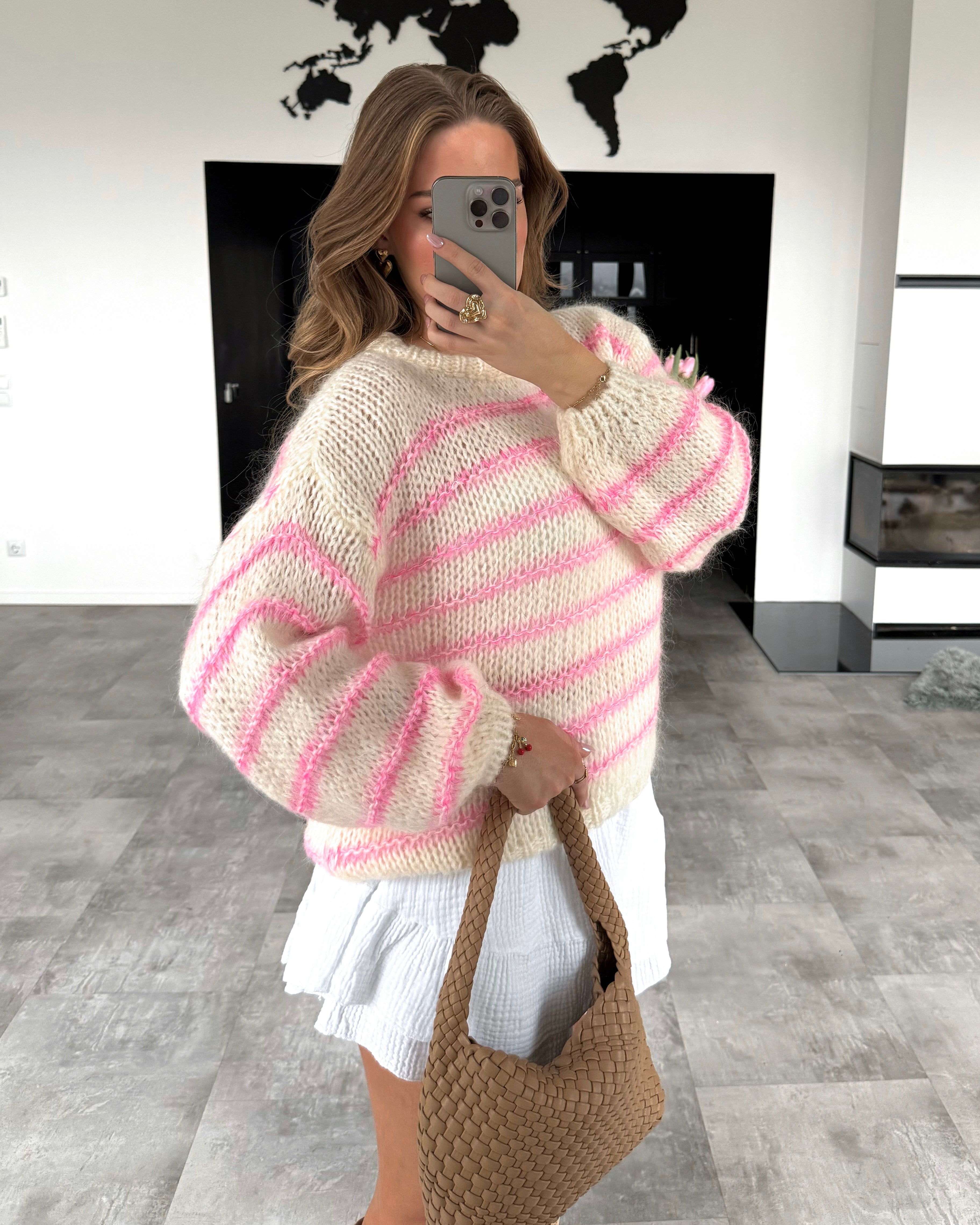 Pullover “Nelly” Ecru-Pink