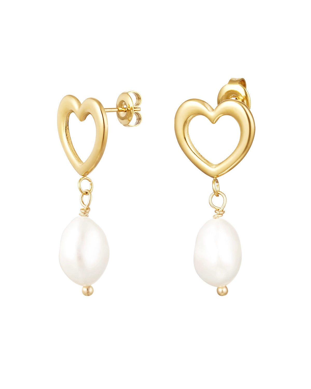 Pearl Heart Earrings