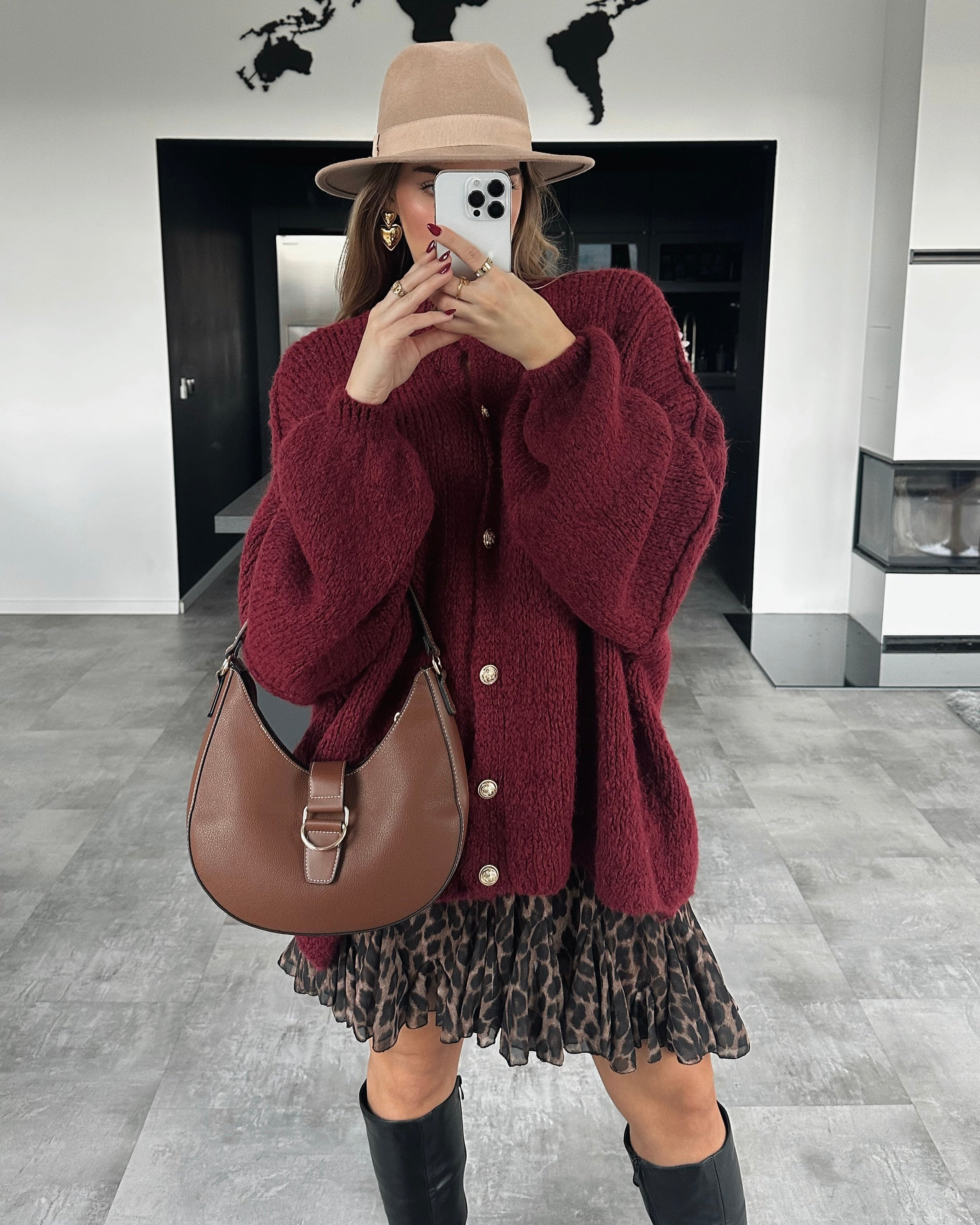 Cardigan "Cece" Bordeaux