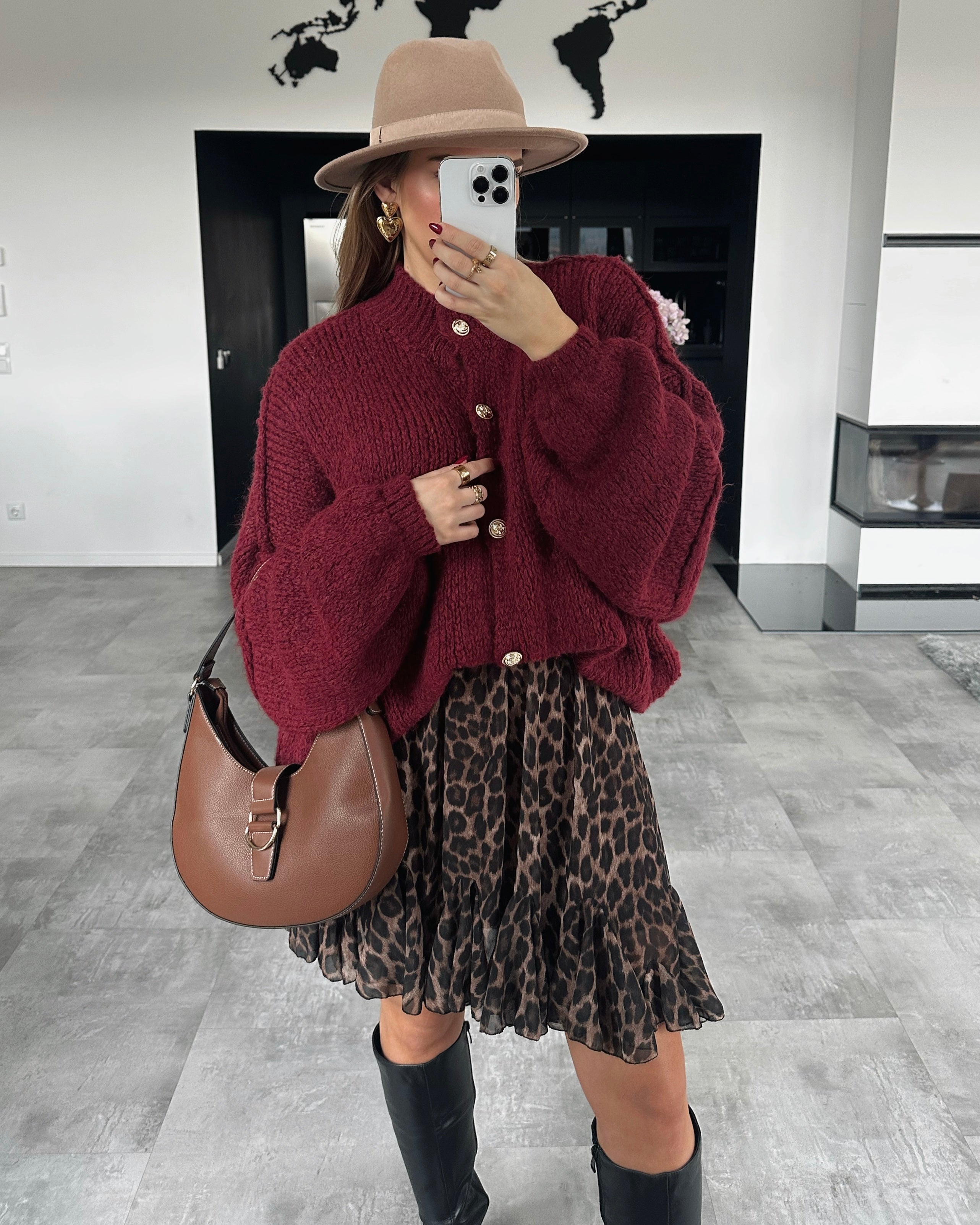 Cardigan "Cece" Bordeaux