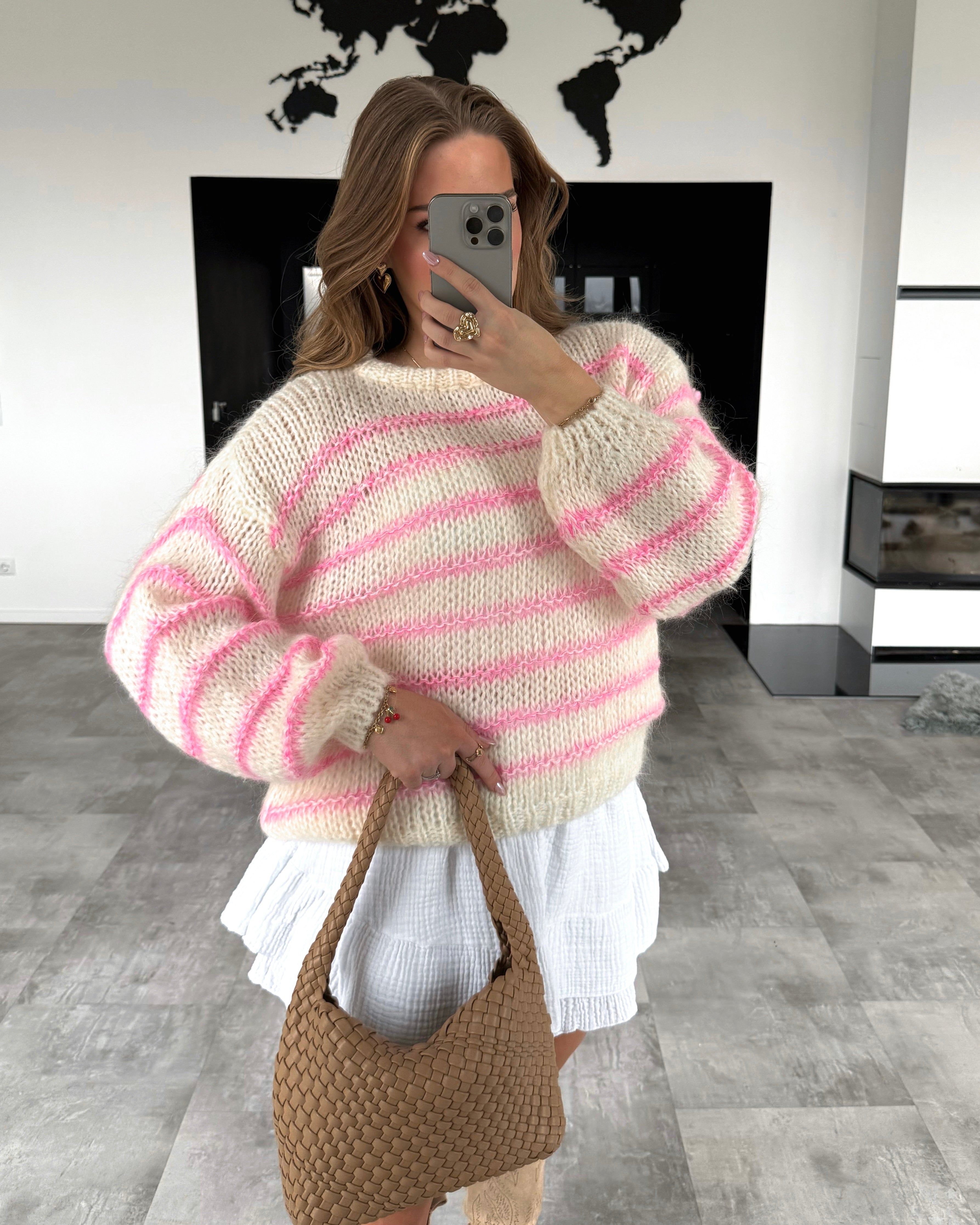 Pullover “Nelly” Ecru-Pink