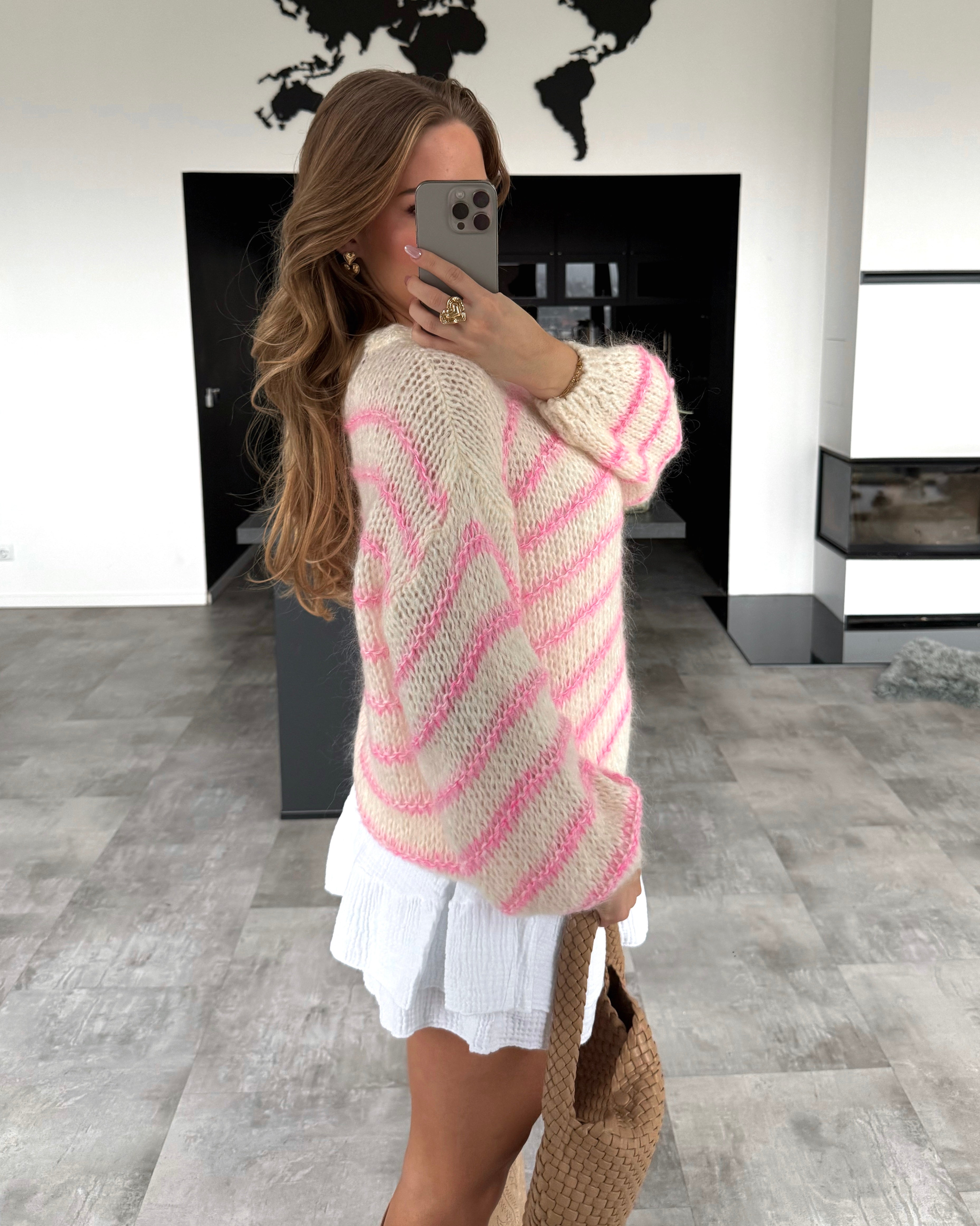 Pullover “Nelly” Ecru-Pink