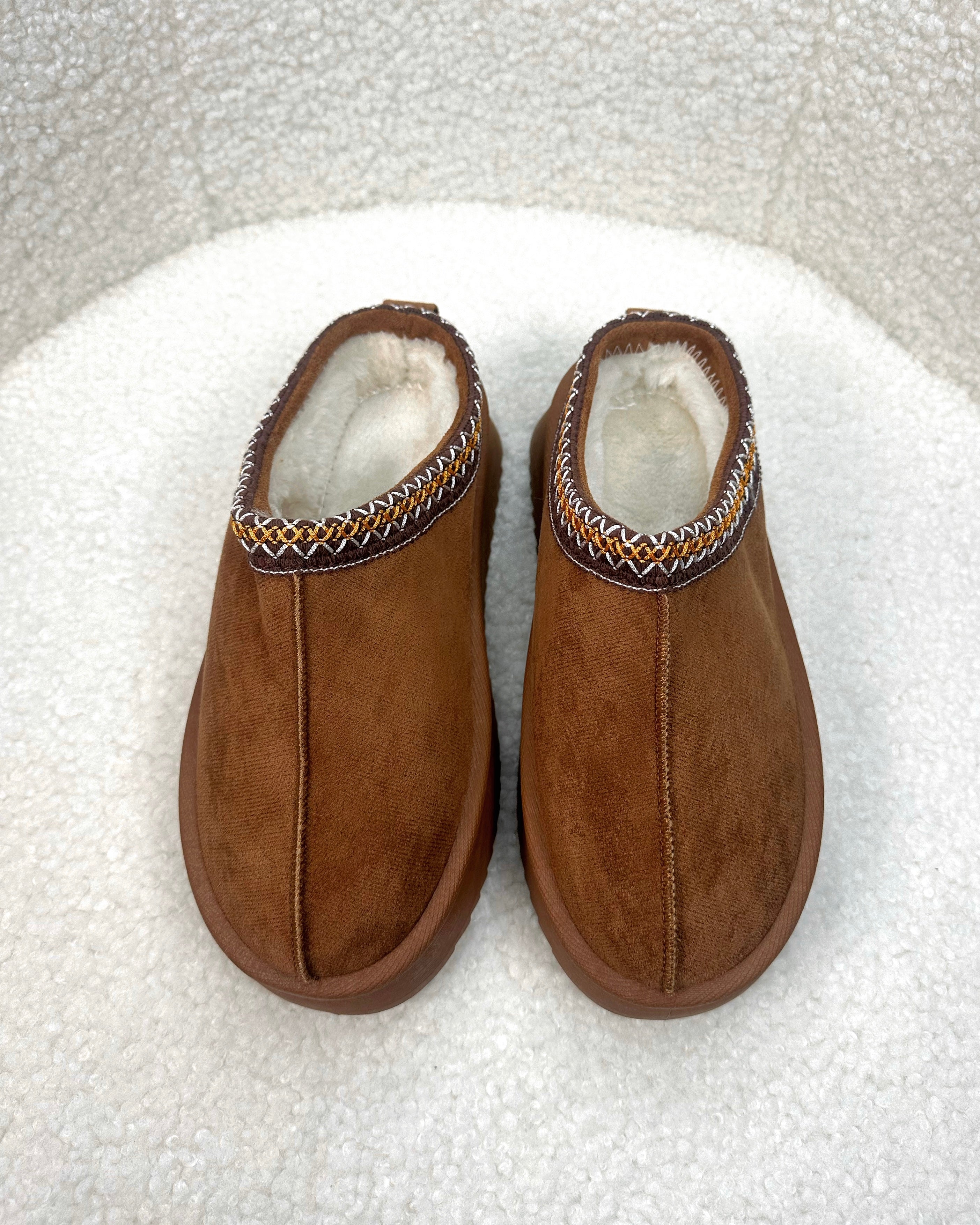 Slipper „Hazel“ mit Plateau Camel