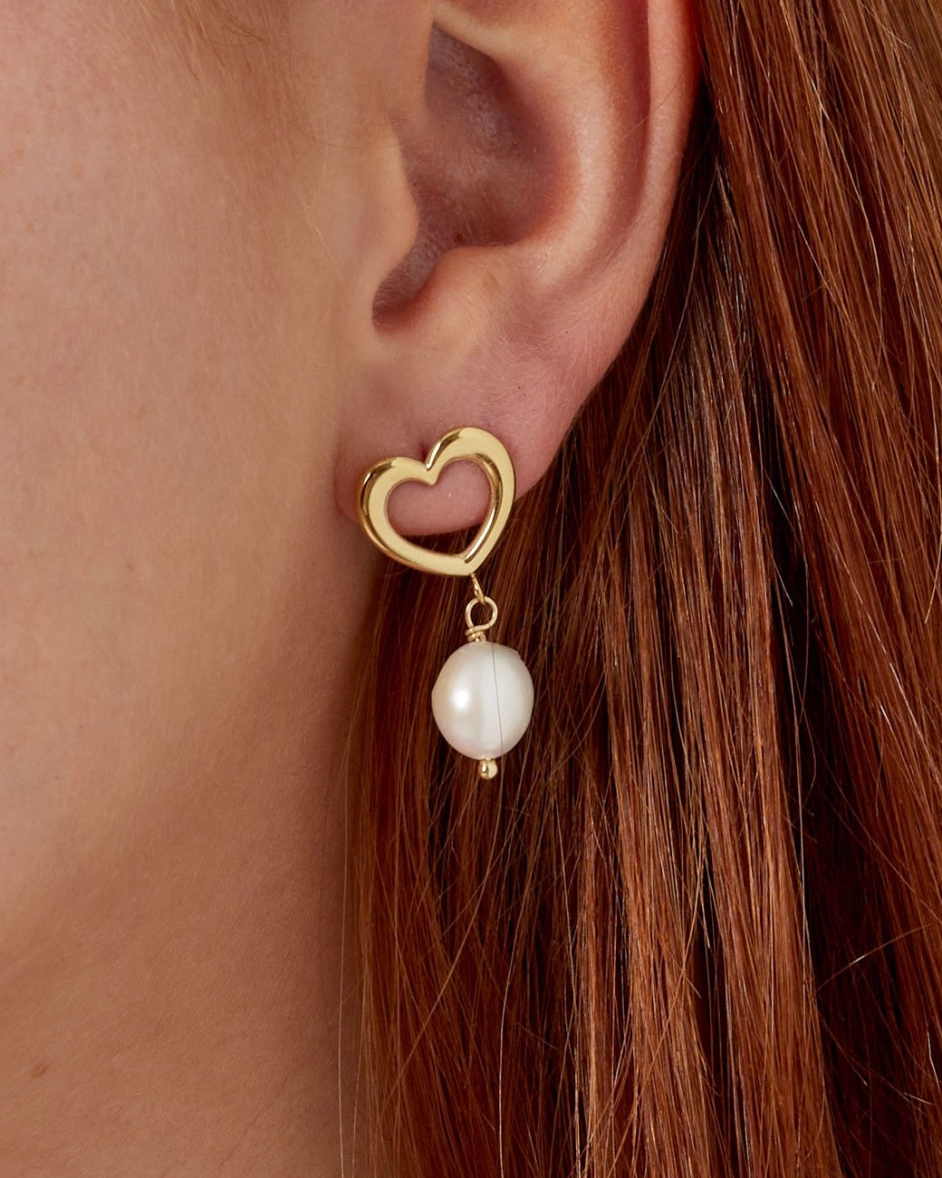 Pearl Heart Earrings