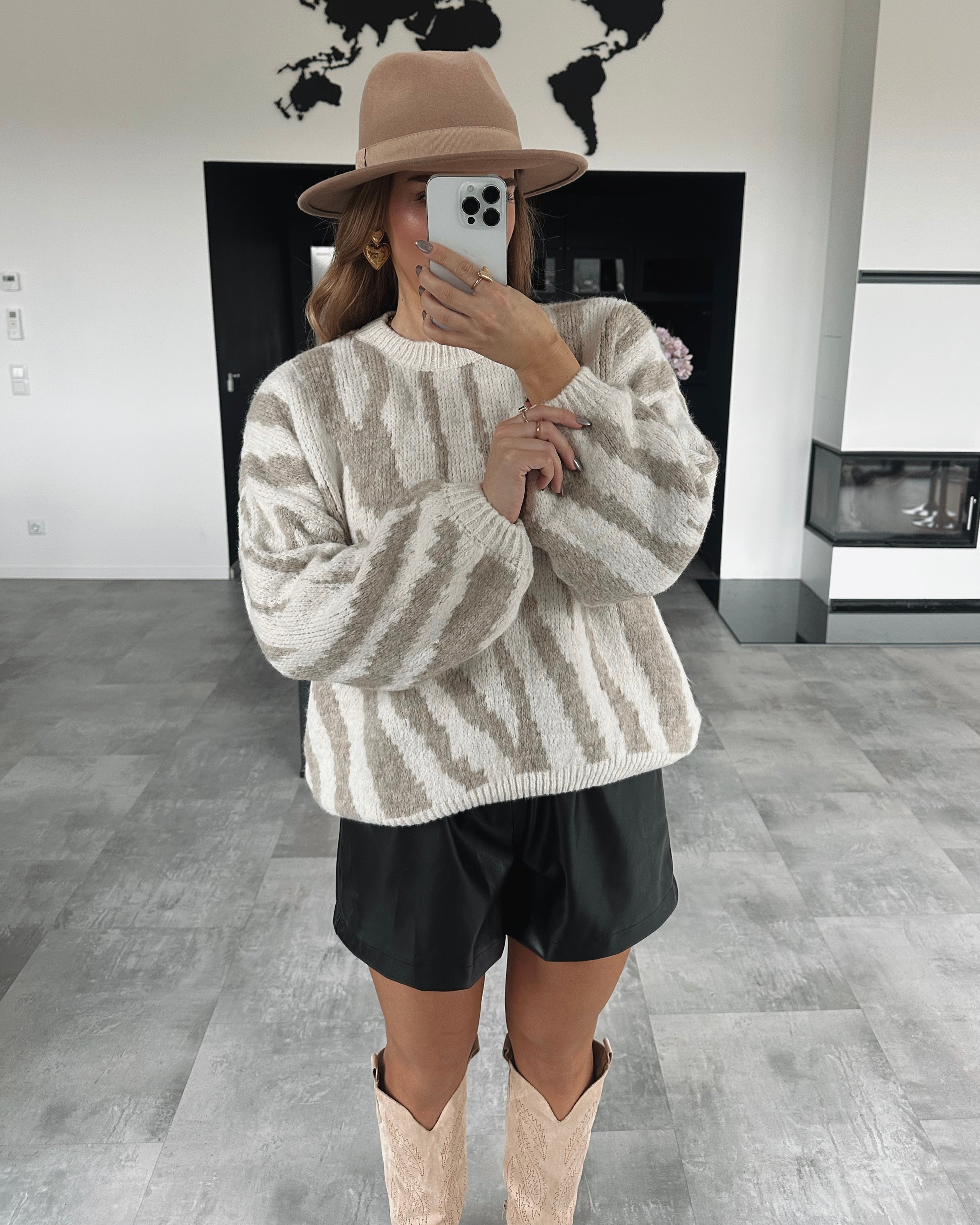 Pullover "Zoé" Weiß-Beige