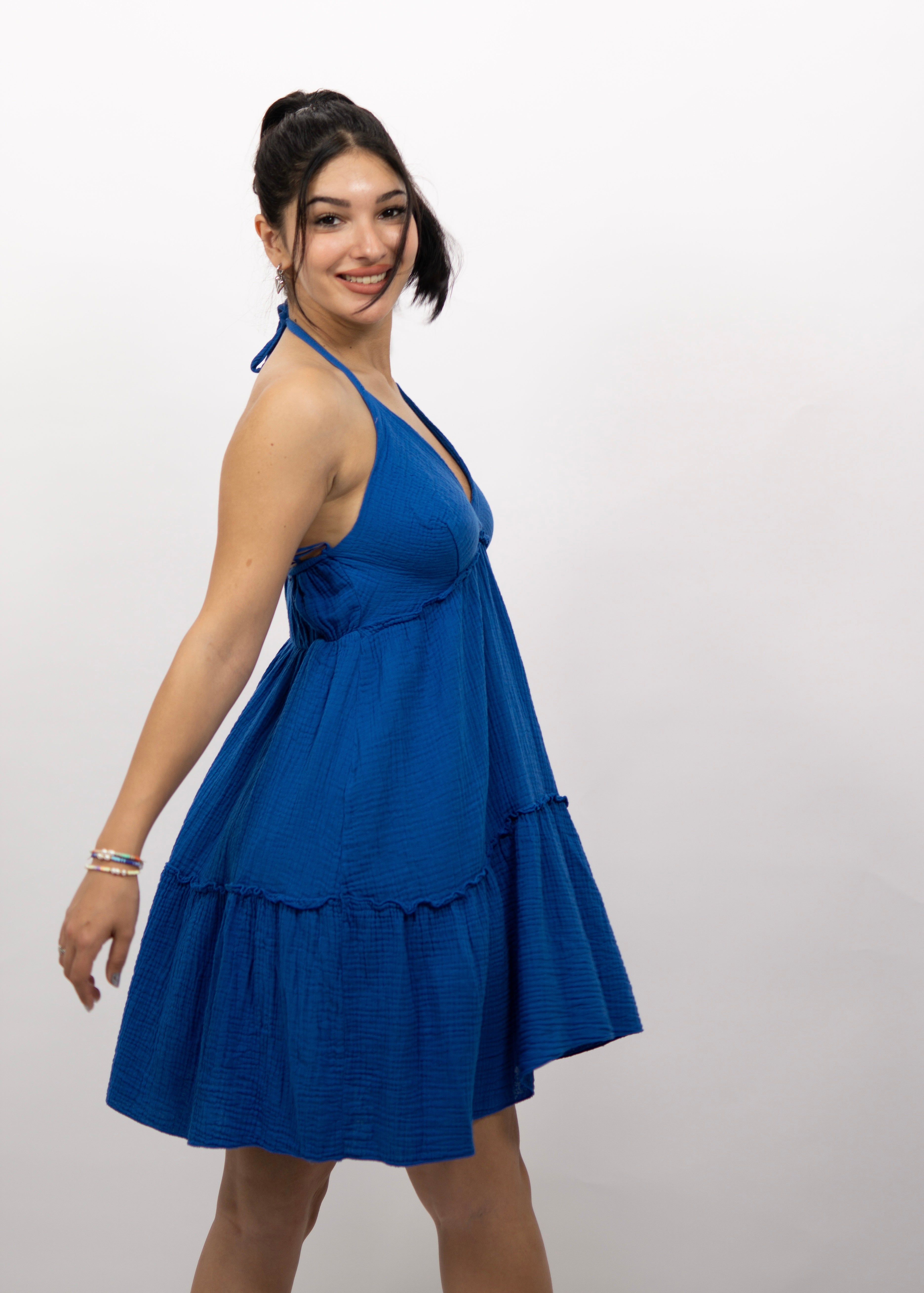 Musselin Kleid "Sadie" Royalblau