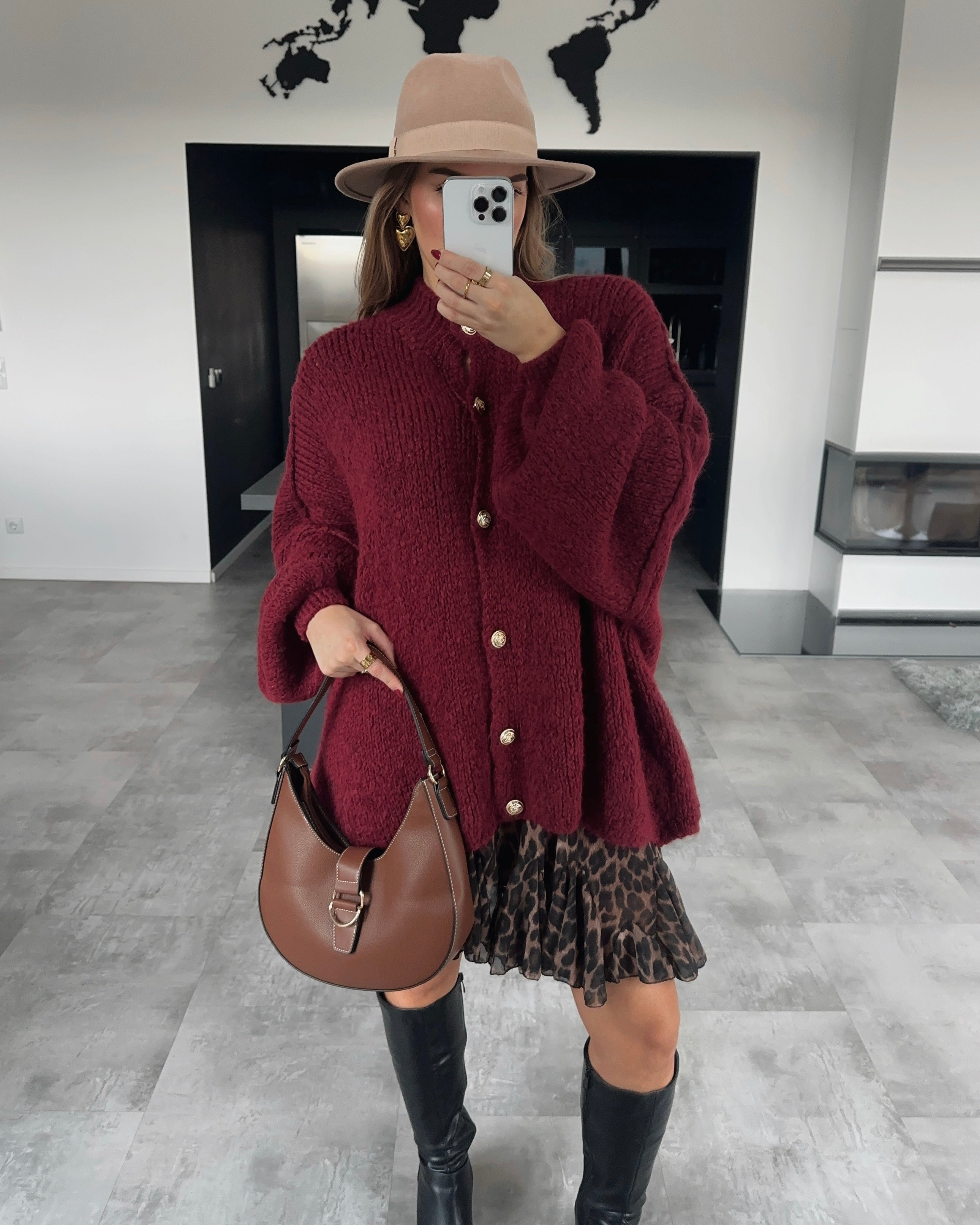 Cardigan "Cece" Bordeaux